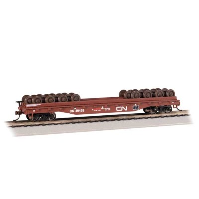 BAC18938 HO 52' WHEEL FLATCAR w wheel load-CN 49435