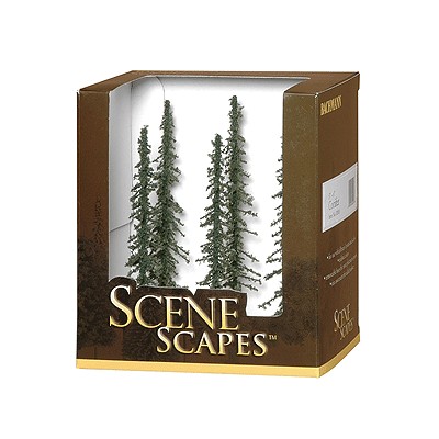 BAC32003 HO SCALE TREES-5"-6"CONIFER TREES(6)