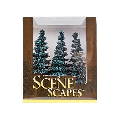 BAC32012 HO SCALE TREES-5"-6"BLUE SPRUCE TREES(6)