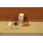 BAC33107 HO MIN.FIGURES-CATS w garbage can