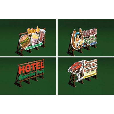BAC39103 HO SCALE LAS-CUT OUTDOOR BILLBOARD(4)*F1