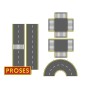 BAC39125 N SCALE UV PRINTED PVC ASPHALT ROAD SET