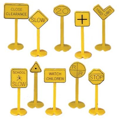 BAC42204 HO-RAILROAD & STREET SIGNS, 24pc *1