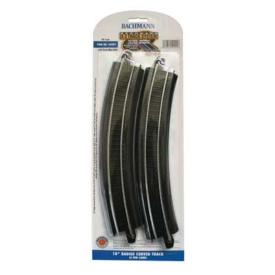 BAC44401 HO E-Z TRACK-18"RADIUS CURV. TRACK(4/CD)
