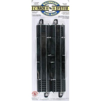 BAC44428 HO E-Z TR.-9"STR.TRACK, 2pk, rerailer