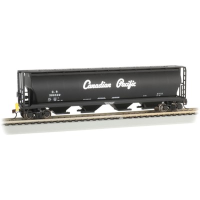 BAC73804 HO CANADIAN 4-BAY CYL.GRAIN HOPPER W/END OF TR.DEVICE-CP(BLACK)